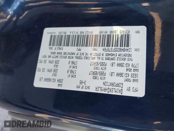 ✅ 2005 Dodge Durango SLT • VIN: 1D4HB48D55F579764 • Lot: 43697631. Wystawiony na IAAI z przebiegiem 188 739 mil. Bezpłatny archiwum sprzedaży aukcyjnych z USA i szczegółowy raport historii pojazdu na DreamBid. Zdjęcie 9.