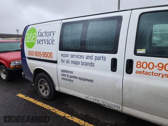 ✅ 2014 Chevrolet Express Cargo • VIN: 1GCSGAFX3E1154508 • Lot: 42524736. Listed on IAAI with 213,114 mi. Free auction sales archive from the USA and detailed vehicle history report at DreamBid. Image 1.