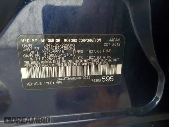 2013 Mitsubishi Outlander SE с VIN JA4JT3AW6DU013733, выставлен на аукционе Copart как лот 90352365 с пробегом 143 222 миль миль и Чистый • Clean title. История ставок и продаж доступна на DreamBid. Изображение 13.