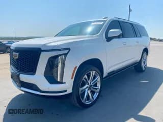 ✅ 2025 Cadillac Escalade ESV 4WD Sport Platinum • VIN: 1GYS9RRL6SR144788 • Lot: 49797395. Listed on Copart with 2,878 mi. Free auction sales archive from the USA and detailed vehicle history report at DreamBid. Image 1.