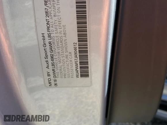 ✅ 2018 Audi RS 5 • VIN: WUAPWAF57JA904612 • Lot: 48314235. Listed on Copart with 36,731 mi. Free auction sales archive from the USA and detailed vehicle history report at DreamBid. Image 13.