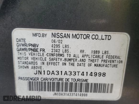 ✅ 2003 Nissan Maxima GLE • VIN: JN1DA31A33T414998 • Лот: 84219355. Опубликован ранее на Copart с пробегом 182 986 миль. Бесплатный доступ к архиву аукционных продаж из США и подробный отчёт об истории автомобиля на DreamBid. Изображение 12.