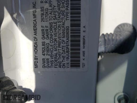 ✅ 2019 Acura TLX w/A-Spec Pkg • VIN: 19UUB3F67KA006093 • Lot: 70076265. Listed on Copart with 109,381 mi. Free auction sales archive from the USA and detailed vehicle history report at DreamBid. Image 12.