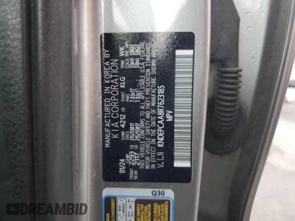 ✅ 2024 Kia Seltos LX • VIN: KNDEPCAA8R7623185 • Lot: 69558385. Wystawiony na Copart z przebiegiem 30 088 mil. Bezpłatny archiwum sprzedaży aukcyjnych z USA i szczegółowy raport historii pojazdu na DreamBid. Zdjęcie 14.