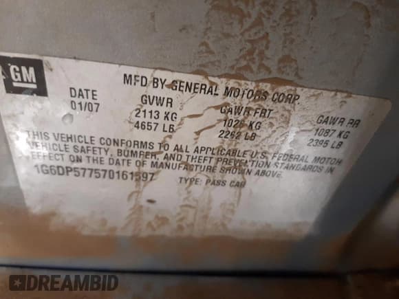 ✅ 2007 Cadillac CTS • VIN: 1G6DP577570161597 • Lot: 73445572. Listed on Copart with 143,362 mi. Free auction sales archive from the USA and detailed vehicle history report at DreamBid. Image 14.