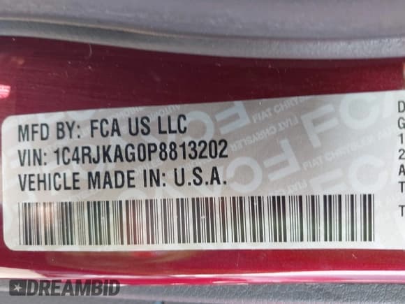 ✅ 2023 Jeep Grand Cherokee Laredo • VIN: 1C4RJKAG0P8813202 • Lot: 42948609. Listed on IAAI with 45,626 mi. Free auction sales archive from the USA and detailed vehicle history report at DreamBid. Image 9.