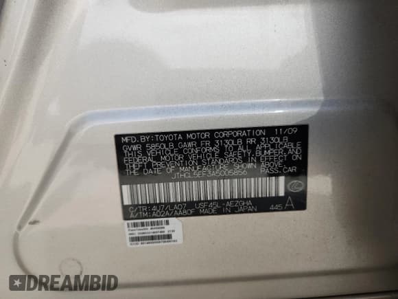 ✅ 2010 Lexus LS 460 • VIN: JTHCL5EF3A5005856 • Lot: 82350185. Wystawiony na Copart z przebiegiem 221 622 mil. Bezpłatny archiwum sprzedaży aukcyjnych z USA i szczegółowy raport historii pojazdu na DreamBid. Zdjęcie 12.