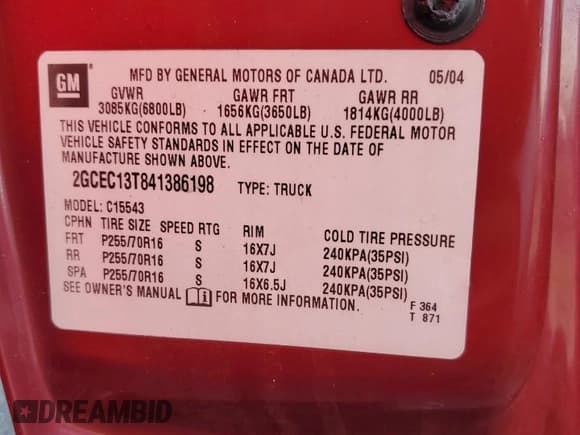 ✅ 2004 Chevrolet Silverado 1500 LS • VIN: 2GCEC13T841386198 • Лот: 75393194. Опубликован ранее на Copart с пробегом Не указан. Бесплатный доступ к архиву аукционных продаж из США и подробный отчёт об истории автомобиля на DreamBid. Изображение 13.