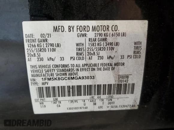 ✅ 2021 Ford Explorer ST • VIN: 1FM5K8GC6MGA93033 • Lot: 54875435. Wystawiony na Copart z przebiegiem 60 938 mil. Bezpłatny archiwum sprzedaży aukcyjnych z USA i szczegółowy raport historii pojazdu na DreamBid. Zdjęcie 13.