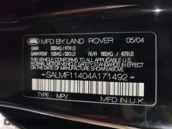 ✅ 2004 Land Rover Range Rover HSE • VIN: SALMF11404A171492 • Lot: 64089545. Wystawiony na Copart z przebiegiem Nie podano. Bezpłatny archiwum sprzedaży aukcyjnych z USA i szczegółowy raport historii pojazdu na DreamBid. Zdjęcie 13.