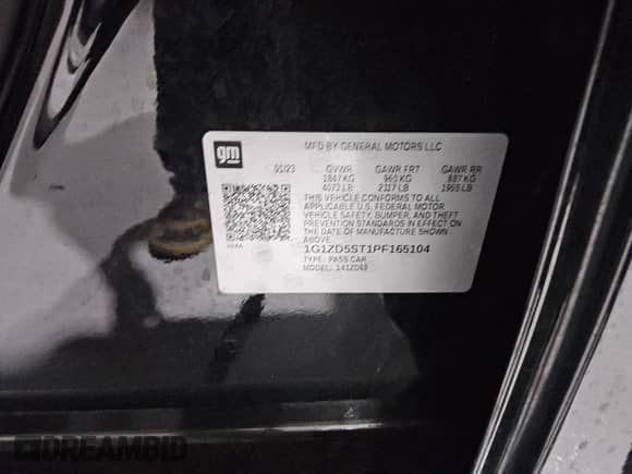 2023 Chevrolet Malibu LT с VIN 1G1ZD5ST1PF165104, выставлен на аукционе Copart как лот 66417715 с пробегом 56 303 миль миль и Списание • Salvage title. История ставок и продаж доступна на DreamBid. Изображение 13.