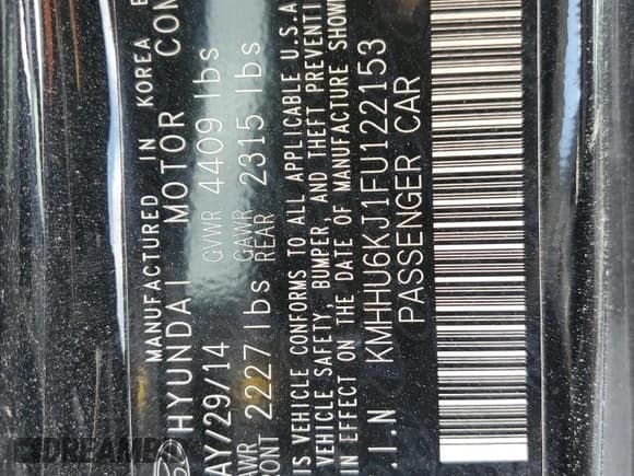 ✅ 2015 Hyundai Genesis Coupe Ultimate • VIN: KMHHU6KJ1FU122153 • Lot: 48142385. Wystawiony na Copart z przebiegiem 80 951 mil. Bezpłatny archiwum sprzedaży aukcyjnych z USA i szczegółowy raport historii pojazdu na DreamBid. Zdjęcie 12.