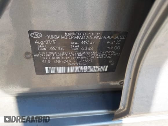 ✅ 2018 Hyundai Sonata SE • VIN: 5NPE24AF7JH637661 • Лот: 43591747. Опубликован ранее на IAAI с пробегом 127 225 миль. Бесплатный доступ к архиву аукционных продаж из США и подробный отчёт об истории автомобиля на DreamBid. Изображение 9.