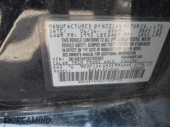 ✅ 2016 Nissan Sentra SL • VIN: 3N1AB7AP2GY302993 • Lot: 42586645. Wystawiony na IAAI z przebiegiem 113 756 mil. Bezpłatny archiwum sprzedaży aukcyjnych z USA i szczegółowy raport historii pojazdu na DreamBid. Zdjęcie 9.