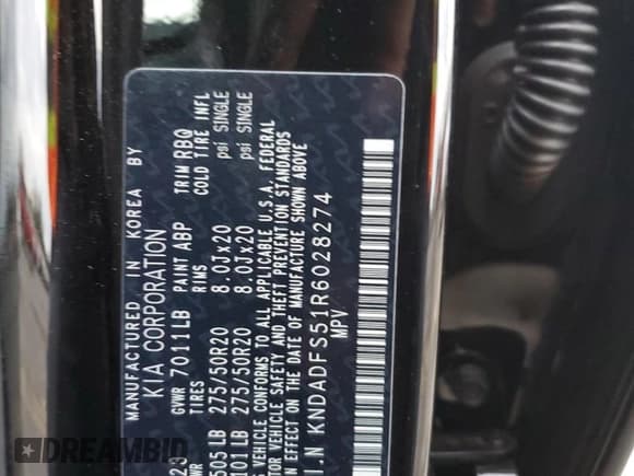 ✅ 2024 Kia EV9 Land • VIN: KNDADFS51R6028274 • Lot: 81749824. Wystawiony na Copart z przebiegiem 5 066 mil. Bezpłatny archiwum sprzedaży aukcyjnych z USA i szczegółowy raport historii pojazdu na DreamBid. Zdjęcie 13.