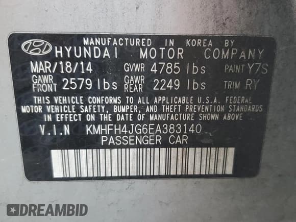 ✅ 2014 Hyundai Azera Limited • VIN: KMHFH4JG6EA383140 • Lot: 86995775. Wystawiony na Copart z przebiegiem 110 870 mil. Bezpłatny archiwum sprzedaży aukcyjnych z USA i szczegółowy raport historii pojazdu na DreamBid. Zdjęcie 13.