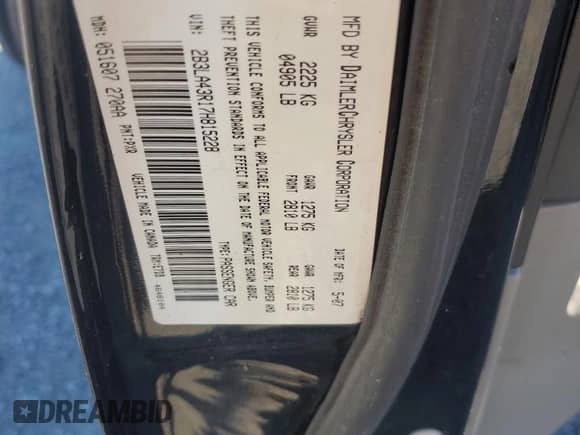 2007 Dodge Charger z VIN 2B3LA43R17H815228, wystawiony jako Copart lot #74640274 z przebiegiem 266 748 mil mil oraz Szkoda całkowita • Salvage title. Historia ofert i sprzedaży dostępna na DreamBid. Obrazek 12.