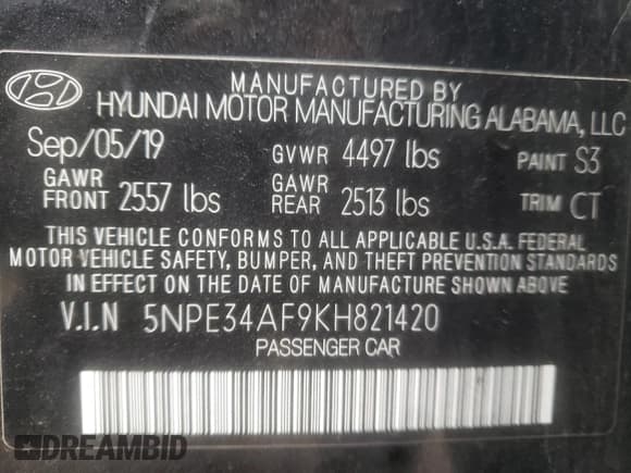 ✅ 2019 Hyundai Sonata SEL • VIN: 5NPE34AF9KH821420 • Лот: 38693892. Опубликован ранее на Copart с пробегом 21 796 миль. Бесплатный доступ к архиву аукционных продаж из США и подробный отчёт об истории автомобиля на DreamBid. Изображение 10.