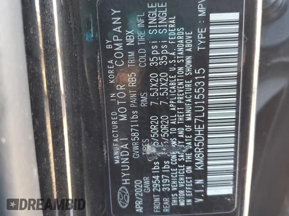 ✅ 2020 Hyundai Palisade Limited • VIN: KM8R5DHE7LU155315 • Лот: 42154535. Опубликован ранее на Copart с пробегом 69 688 миль. Бесплатный доступ к архиву аукционных продаж из США и подробный отчёт об истории автомобиля на DreamBid. Изображение 14.