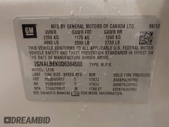 ✅ 2013 Chevrolet Equinox LS • VIN: 2GNALBEK0D6384500 • Lot: 43257327. Listed on IAAI with 97,397 mi. Free auction sales archive from the USA and detailed vehicle history report at DreamBid. Image 9.