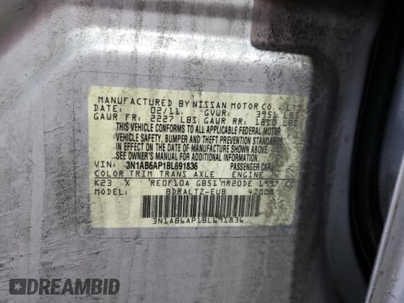 ✅ 2011 Nissan Sentra SR • VIN: 3N1AB6AP1BL691836 • Lot: 84188735. Wystawiony na Copart z przebiegiem 172 532 mil. Bezpłatny archiwum sprzedaży aukcyjnych z USA i szczegółowy raport historii pojazdu na DreamBid. Zdjęcie 13.