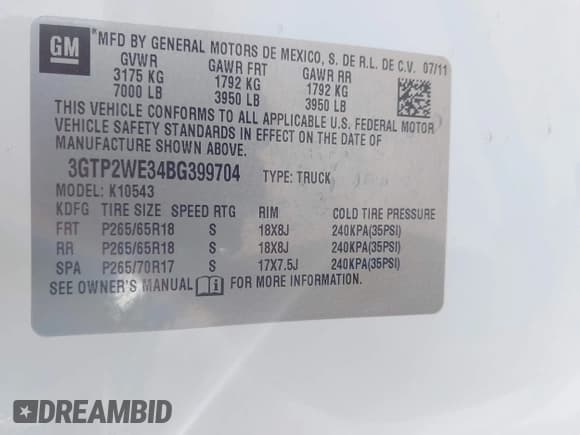 ✅ 2011 GMC Sierra 1500 SLT • VIN: 3GTP2WE34BG399704 • Лот: 42580444. Опубликован ранее на IAAI с пробегом 145 620 миль. Бесплатный доступ к архиву аукционных продаж из США и подробный отчёт об истории автомобиля на DreamBid. Изображение 9.