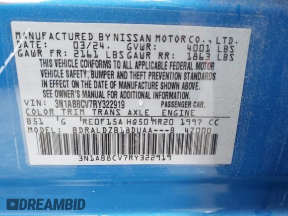 ✅ 2024 Nissan Sentra SV • VIN: 3N1AB8CV7RY322919 • Lot: 43403076. Wystawiony na IAAI z przebiegiem 12 942 mil. Bezpłatny archiwum sprzedaży aukcyjnych z USA i szczegółowy raport historii pojazdu na DreamBid. Zdjęcie 9.