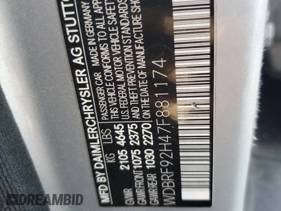 ✅ 2007 Mercedes-Benz C 280 Luxury • VIN: WDBRF92H47F881174 • Lot: 87045805. Listed on Copart with 169,158 mi. Free auction sales archive from the USA and detailed vehicle history report at DreamBid. Image 12.