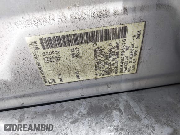 ✅ 2016 Nissan Maxima S • VIN: 1N4AA6AP4GC904576 • Lot: 43085427. Listed on IAAI with 114,866 mi. Free auction sales archive from the USA and detailed vehicle history report at DreamBid. Image 9.