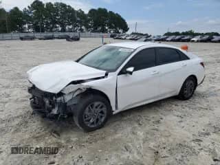 2024 Hyundai Elantra Blue with VIN KMHLM4DJ4RU107551, listed as a Copart auction lot 69552565 with 34,119 mi miles and Salvage title. Bid and sale history available at DreamBid. Image 1.