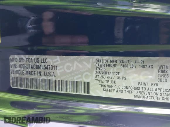 ✅ 2021 Jeep Gladiator Sport S • VIN: 1C6HJTAG8ML547011 • Lot: 43531098. Wystawiony na IAAI z przebiegiem 54 679 mil. Bezpłatny archiwum sprzedaży aukcyjnych z USA i szczegółowy raport historii pojazdu na DreamBid. Zdjęcie 9.