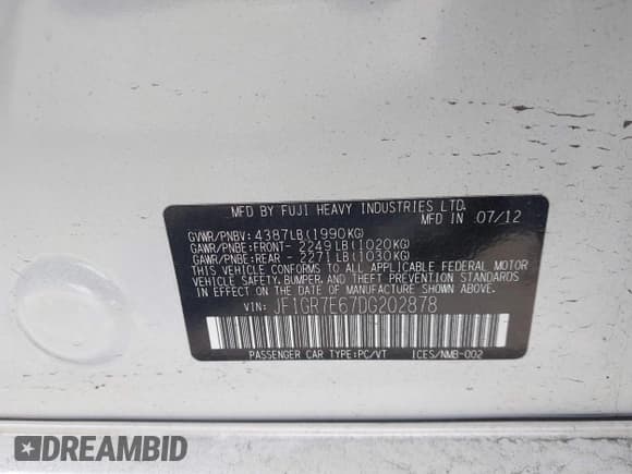 ✅ 2013 Subaru WRX WRX • VIN: JF1GR7E67DG202878 • Lot: 41924930. Wystawiony na IAAI z przebiegiem 123 455 mil. Bezpłatny archiwum sprzedaży aukcyjnych z USA i szczegółowy raport historii pojazdu na DreamBid. Zdjęcie 9.