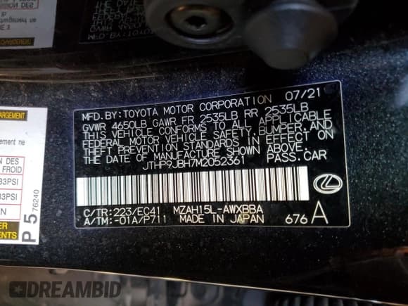 ✅ 2021 Lexus UX 250h • VIN: JTHP9JBH7M2052361 • Лот: 80718545. Опубликован ранее на Copart с пробегом 83 813 миль. Бесплатный доступ к архиву аукционных продаж из США и подробный отчёт об истории автомобиля на DreamBid. Изображение 12.