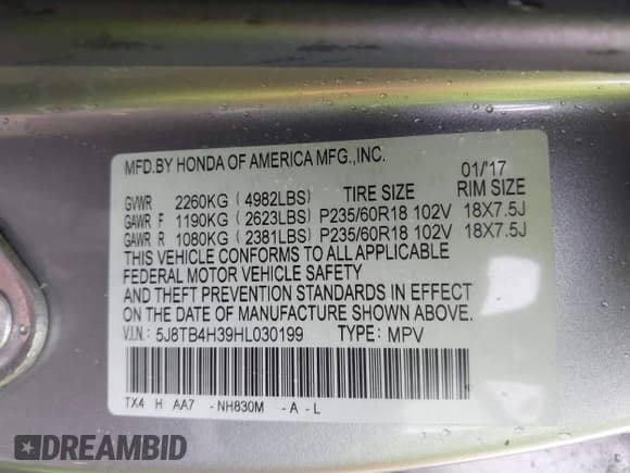 ✅ 2017 Acura RDX • VIN: 5J8TB4H39HL030199 • Lot: 43770195. Wystawiony na IAAI z przebiegiem 41 817 mil. Bezpłatny archiwum sprzedaży aukcyjnych z USA i szczegółowy raport historii pojazdu na DreamBid. Zdjęcie 9.