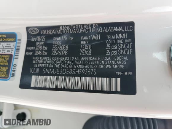 ✅ 2025 Hyundai Tucson SEL • VIN: 5NMJB3DE8SH592675 • Лот: 82280025. Опубликован ранее на Copart с пробегом 874 миль. Бесплатный доступ к архиву аукционных продаж из США и подробный отчёт об истории автомобиля на DreamBid. Изображение 13.