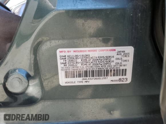 ✅ 2006 Mitsubishi Outlander LS • VIN: JA4LX31F26U011557 • Lot: 75956734. Listed on Copart with 160,680 mi. Free auction sales archive from the USA and detailed vehicle history report at DreamBid. Image 12.