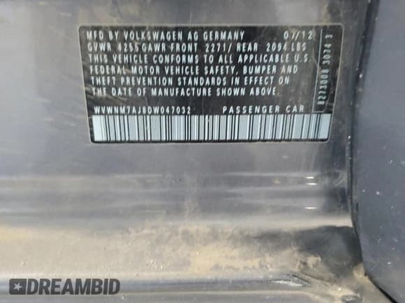 ✅ 2013 Volkswagen Golf TDI w/Sunroof & Nav • VIN: WVWNM7AJ8DW047032 • Лот: 64727905. Опубликован ранее на Copart с пробегом 163 531 миль. Бесплатный доступ к архиву аукционных продаж из США и подробный отчёт об истории автомобиля на DreamBid. Изображение 12.