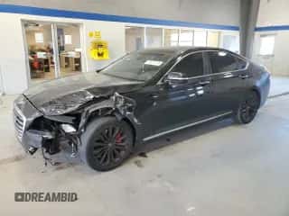 2016 Hyundai Genesis 3.8L z VIN KMHGN4JE9GU127474, wystawiony jako Copart lot #76671724 z przebiegiem 96 985 mil mil oraz Szkoda całkowita • Salvage title. Historia ofert i sprzedaży dostępna na DreamBid. Obrazek 1.