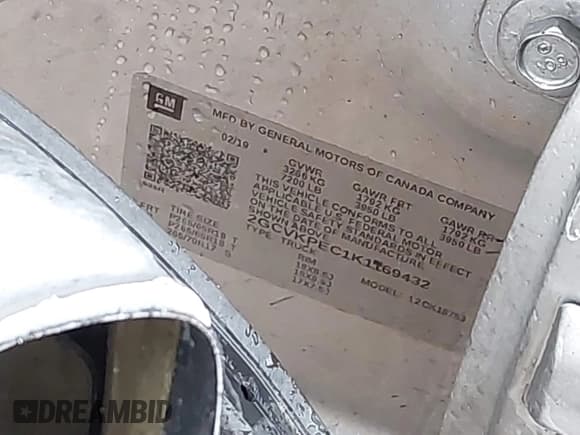 ✅ 2019 Chevrolet Silverado 1500 LT • VIN: 2GCVKPEC1K1169432 • Lot: 43174619. Wystawiony na IAAI z przebiegiem 99 402 mil. Bezpłatny archiwum sprzedaży aukcyjnych z USA i szczegółowy raport historii pojazdu na DreamBid. Zdjęcie 9.