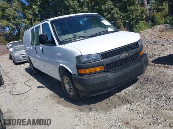 ✅ 2018 Chevrolet Express Cargo • VIN: 1GCWGBFG8J1196755 • Lot: 43483261. Listed on IAAI with 239,165 mi. Free auction sales archive from the USA and detailed vehicle history report at DreamBid. Image 1.