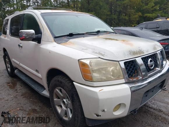 ✅ 2005 Nissan Armada LE • VIN: 5N1AA08B05N702526 • Lot: 43554623. Listed on IAAI with 184,407 mi. Free auction sales archive from the USA and detailed vehicle history report at DreamBid. Image 1.