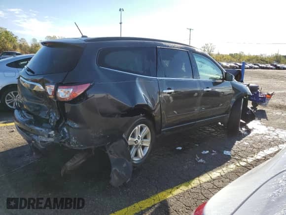 2014 Chevrolet Traverse LT z VIN 1GNKRGKD2EJ196118, wystawiony jako Copart lot #85734955 z przebiegiem 190 747 mil mil oraz Czysty tytuł • Clean title. Historia ofert i sprzedaży dostępna na DreamBid. Obrazek 3.