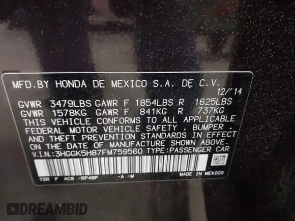 ✅ 2015 Honda Fit EX-L • VIN: 3HGGK5H87FM759560 • Лот: 42331481. Опубликован ранее на IAAI с пробегом 121 219 миль. Бесплатный доступ к архиву аукционных продаж из США и подробный отчёт об истории автомобиля на DreamBid. Изображение 9.