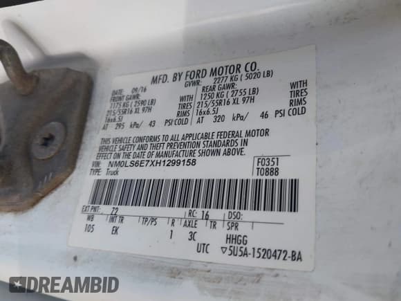 ✅ 2017 Ford Transit Connect XL • VIN: NM0LS6E7XH1299158 • Lot: 42109901. Listed on IAAI with 107,492 mi. Free auction sales archive from the USA and detailed vehicle history report at DreamBid. Image 9.