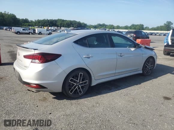 ✅ 2019 Hyundai Elantra Sport • VIN: KMHD04LB2KU835868 • Lot: 62464815. Listed on Copart with 57,227 mi. Free auction sales archive from the USA and detailed vehicle history report at DreamBid. Image 3.