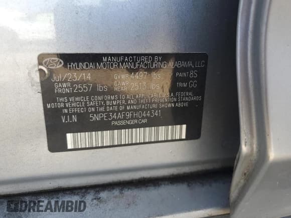 ✅ 2015 Hyundai Sonata Limited • VIN: 5NPE34AF9FH044341 • Лот: 69557245. Опубликован ранее на Copart с пробегом 123 939 миль. Бесплатный доступ к архиву аукционных продаж из США и подробный отчёт об истории автомобиля на DreamBid. Изображение 12.