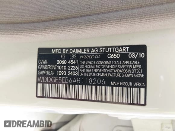 ✅ 2010 Mercedes-Benz C 300 Sport • VIN: WDDGF5EB6AR118206 • Lot: 43060780. Listed on IAAI with 105,521 mi. Free auction sales archive from the USA and detailed vehicle history report at DreamBid. Image 9.