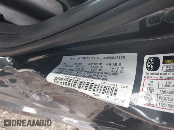 ✅ 2016 Mazda 3 i Touring • VIN: JM1BM1M78G1331794 • Lot: 43033086. Wystawiony na IAAI z przebiegiem 164 236 mil. Bezpłatny archiwum sprzedaży aukcyjnych z USA i szczegółowy raport historii pojazdu na DreamBid. Zdjęcie 9.