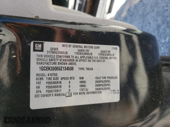 ✅ 2009 Chevrolet Silverado 1500 LTZ • VIN: 1GCEK39069Z134508 • Lot: 58195654. Listed on Copart with 149,860 mi. Free auction sales archive from the USA and detailed vehicle history report at DreamBid. Image 13.