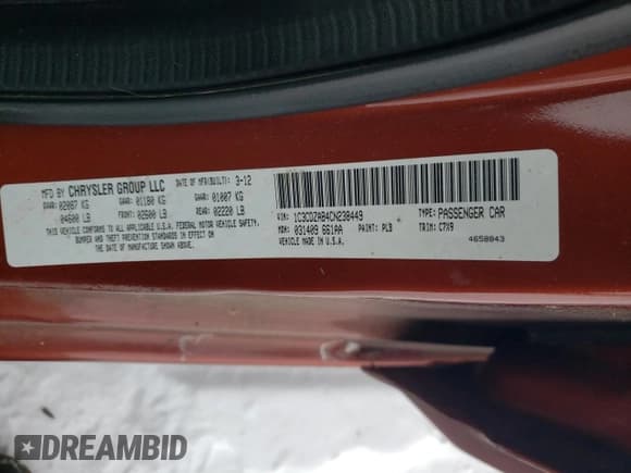 ✅ 2012 Dodge Avenger SE • VIN: 1C3CDZAB4CN238449 • Лот: 89296335. Опубликован ранее на Copart с пробегом 91 975 миль. Бесплатный доступ к архиву аукционных продаж из США и подробный отчёт об истории автомобиля на DreamBid. Изображение 12.